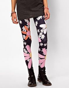 Your Eyes Lie Flower Power Leggings Floral Print Flare Leggings, Flower Leggings, White Tshirt, Fascinator, Flower Power, Leggings, Pants, T Shirt, Clothes