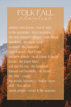 an autumn poem with the words folk fall