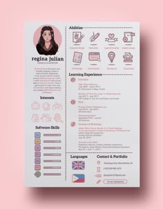 a simple and professional resume with icons on the front, side and back cover is shown