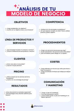 the spanish version of an info sheet with different types of text and symbols on it