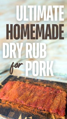 A slab of pork ribs covered in homemade dry rub for pork. Pork Seasoning Recipe, Pulled Pork Dry Rub Recipe, Sweet Bbq Rub Recipe, Pork Rib Rub Recipe, Pork Rib Dry Rub, Pulled Pork Dry Rub, Pork Rub Seasoning, Bbq Pork Rub, Dry Rub For Pork