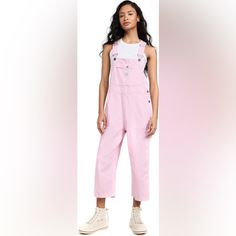 Worn Once Pristine Pink Overalls, Jean Overalls, Pink White, Overalls, Women Jeans, Pink, Women Shopping, White, Color