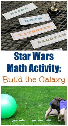 star wars math activity for kids to build the galaxy with their own name tags and balloons