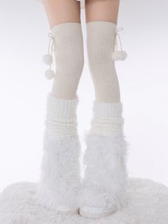 The price is for a pair of stockings only, others are not included. White Boots Winter, Cute Knee Socks, Thigh High Outfits, Winter Outfits White, Cute 2 Piece Outfits, Cute Online Clothing Stores, Stocking Designs, Clothing Design Sketches