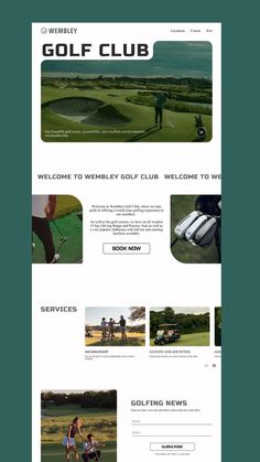 the website for golf club, which is designed to look like it has many different types of