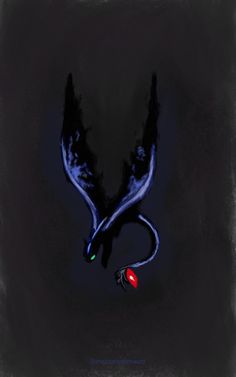 an abstract painting of two blue birds with red eyes and tail tails, on a black background