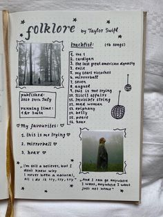 a page in a notebook with pictures and words written on it, including an image of a dog