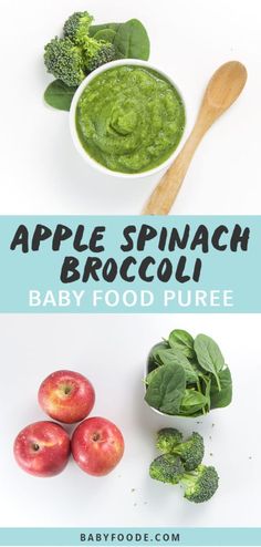 an image of apples spinach broccoli baby food pure