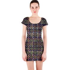 Luxury+Patterned+Modern+Baroque+Short+Sleeve+Bodycon+Dresses Modern Baroque, Black Tones, Baroque Style, Baroque Fashion, Abstract Shapes