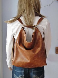 Brown Backpacks, Faux Leather Backpack, Vintage Backpacks, Convertible Backpack, Convertible Bags, Distressed Leather, Leather Purse, Leather Handbag, Hobo Bag