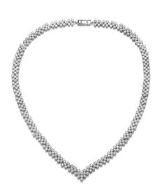 Elegant Sterling Silver Three Row Necklace. It features three rows of dazzling clear princess Cubic Zirconia that are clustered together to create a stunning look. Crafted in Sterling silver with Rhodium plated and secures with a slide clasp. This piece is perfect for a formal event to glam up your look. Product should not come in contact with water Wipe to clean Watch Necklace, Necklace Sizes, White Silver, Badger, Luxury Jewelry, Rhodium Plated, Formal Event, Jewellery And Watches, Womens Jewelry Necklace