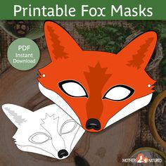 an image of a fox mask with the title printable fox masks