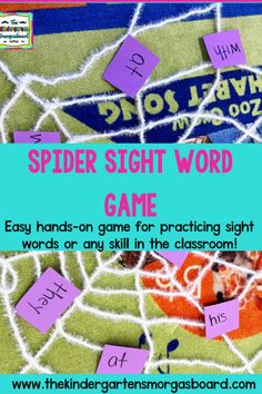 the spider sight word game for kids