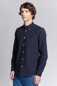 The Oxford Shirt - Dark Navy - Men's Classic Cotton Button Down Classic Tops With Buttoned Pockets And Spread Collar, Classic Top With Buttoned Pockets And Spread Collar, Classic Shirt With Buttoned Pockets For Everyday, Classic Shirt With Snap Buttons For Everyday, Classic Shirt With Spread Collar And Buttoned Pockets, Classic Unstructured Shirt With Snap Buttons, Classic Shirt With Snap Buttons, Classic Collared Shirt With Snap Buttons, Classic Business Casual Tops With Snap Buttons