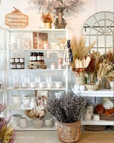 a store filled with lots of different types of flowers and plants in baskets next to each other