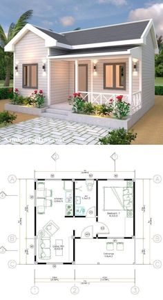 the floor plan for this small house is very simple