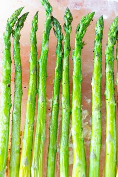 the asparagus are ready to be cooked in the oven