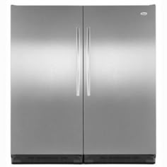 a stainless steel double door refrigerator