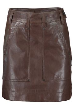 BRUNELLO CUCINELLI-Leather Cargo Mini Skirt- Leather Miniskirt, Cargo Mini Skirt, Evening Jumpsuit, Style Finder, Brown Outfit, Chestnut Brown, Skirt Fits, Leather Mini Skirts, Fitted Skirt