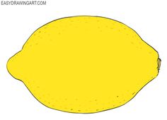 a drawing of a lemon with the top half cut off and ready to be colored