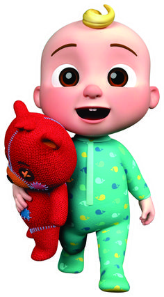 a cartoon character holding a red stuffed animal