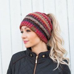 Be cozy all season with our C.C Multi-Toned Bun Beanie! This stretchy beanie is perfect for your top knot, bun, and ponytails - plus you can keep your hair down and still stay warm. It's made with quality C.C. Branding and comes in a multi-colored homespun pattern that is sure to turn heads. One size fits older kids to adults, so you can look and feel your best on the chilliest days. Get your beanie now and experience all-season comfort! Color: Gray.  Gender: female.  Age Group: adult. Messy Bun Ponytail, Kids Mittens, Top Knot Bun, Bun Ponytail, Kids Bucket Hat, Knot Bun, Bun Beanie, Ponytail Beanie, Cute Caps