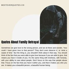 an advertisement with the caption'quotes about family beraval'and a photo of a man holding an umbrella