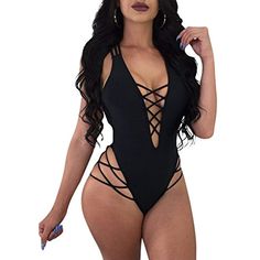 Womens Sexy One Piece Lace up Straps Swimsuit Bathing Suit Swimwear ** Read more at the image link. (This is an affiliate link) #clothing Hot Lingerie, Swimwear Online, Trend Fashion, One Piece For Women, Swimwear Fashion, Monokini