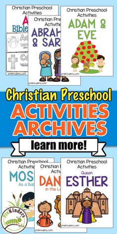 the christian preschool activities pack includes an activity book, and other activities to teach children about jesus