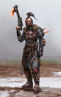 Furious Gladiator, Anna Inkyung Lee on ArtStation at https://www.artstation.com/artwork/v165q6 Star Wars Gladiator, Cyberpunk Gladiator, Wasteland Character Art, Space Barbarian, Gladiator Character Design, Gladiator Armor, Sci Fi Character Art