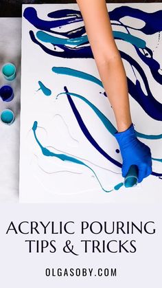 an acrylic pouring tips and tricks for kids to use with their hands