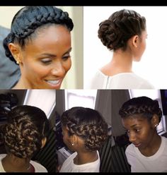 Wedding option Protective Hairstyles For Working Out, Bun For Black Women, Hairstyles For Working Out, Romantic Bridal Updos, Braids Hairstyles For Black Women, Halo Braids, Bridal Updos, Protective Hairstyles For Natural Hair