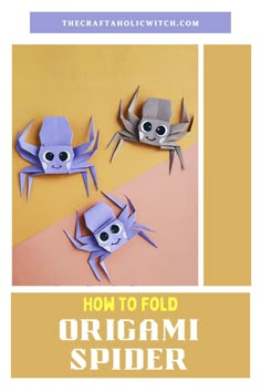 How to Make Paper Spider Fall Origami For Kids, Repurposed Toilet, Kid Halloween Crafts, Origami Halloween Decorations, Spider Video, Origami Spider, Holiday Origami