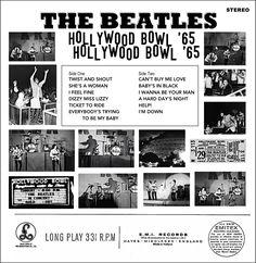 an advertisement for the beatles's hollywood bowl