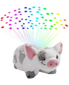 a stuffed pig with stars on its back