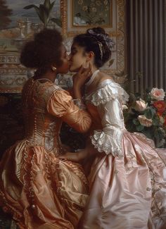 an image of two women kissing each other