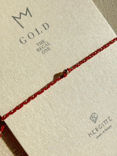 ◖ Details◗ ‣ 14kt Solid Gold Bead  -rondelle 3mm-  ‣ Italian Red String & Gold Metallic String (A quality) ‣ Adjustable double closure  ‣ Hand knotted ‣ This Beaded Bracelet is placed in our elegant black Mergitte Designs Envelope on it's special 'Gold' card, coming with a Thank you card ready for gift giving.  ◖ We Love focusing on Details, using only High Quality Materials, so to make our jewelry so Special and Unique! ◗ ◖ Shipping & Packaging ◗ ‣ All orders will be shipped via tracked shippin Red Gold Jubilee Bracelet For Gift, Red Jubilee Gold Bracelet Gift, Red Bracelets With Tiny Beads As Gift, Minimalist 14k Gold Red Bracelets, Minimalist Red 14k Gold Bracelets, Minimalist Red 14k Gold Bracelet, Minimalist Red Beaded Bracelets As Gift, 14k Gold Beaded Bracelet For Gift, Red Minimalist Beaded Bracelet Gift