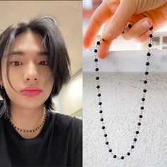 Handmade beaded necklace inspired by Stray Kids Hyunjin & Felix. as shown in the picture. Adjustable closure available. The minimum lenght is 15.75 inches = (40cm). Maximum is 17.71 inches = (45 cm). - Silver plated lobster claw closure. * If you need the choker to be shorter or longer feel free to ask! - Freebies with every order randomly selected. What is included in order: * Unique Hyun-Jin beaded bracelet. * Thank You Card * sweet surprised gift.😍 my choice. Packed in recyclable materials! Jewelry Kpop, Pop Jewelry, Diy Jewelry Unique, Kpop Style, Bead Charms Diy, Diy Bracelet Designs, Kids Bracelets, Handmade Jewelry Tutorials, Handmade Beaded Necklaces