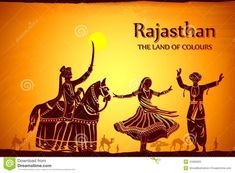 an image of two people dancing in front of the sun with text that reads, raasthan the land of colours