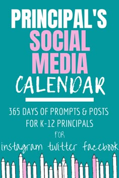 the cover of principals social media calendar