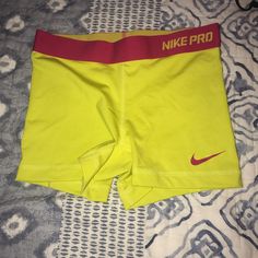 Nwot Nike Pro Dri Fit Fitted Shorts. Inseam 3”. Sporty Yellow Athletic Shorts With Short Leg, Yellow Athleisure Shorts For Workout, Yellow Athleisure Bottoms For Running, Yellow Stretch Short Leg Bottoms, Yellow Stretch Athletic Shorts For Running, Yellow Athleisure Athletic Shorts For Gym, Yellow Short Length Activewear For Workout, Yellow Athleisure Athletic Shorts For Training, Yellow Athleisure Bottoms For Gym