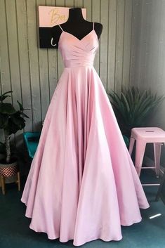 A-line Satin Long Pink Evening Gown with Double Straps sold by NarsBridal. Shop more products from NarsBridal on Storenvy, the home of independent small businesses all over the world. Pink Satin Prom Dress, Carpet Outfits, Prom Dresses Long Pink, Senior Prom Dresses, Pink Prom Dress, Pink Formal Dresses, Long Prom Gowns, Cute Prom Dresses, Pretty Prom Dresses