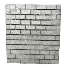 a white brick wall is shown against a white background