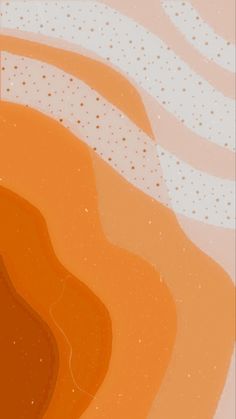 an orange and white abstract painting with dots