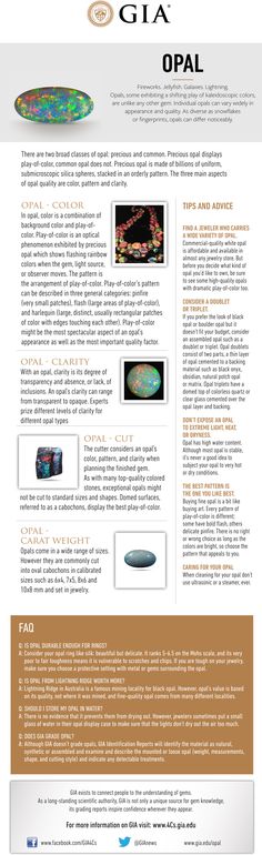 Opal Buying Guide. GIA (111214) Jewelry Education, Gemstone Meanings, Pretty Rocks, Crystal Therapy, Rocks And Gems, Precious Gems, Gems And Minerals, Gems Jewelry, Buying Guide