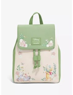 Loungefly Disney Winnie The Pooh Florals Mini Backpack Eeyore And Pooh, The Hundred Acre Wood, Disney Bags Backpacks, Cute Mini Backpacks, Beauty Of Flowers, Hand Bags For Women, Disney Valentines