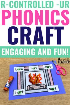 an image of a craft with the words r - controlled ur phonics craft