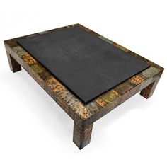 a coffee table made out of different types of materials