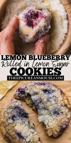 lemon blueberry rolled in lemon sugar cookies