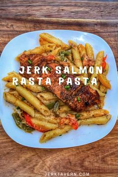 Honey Jerk Salmon Rasta Pasta Recipe Fun Pasta Dishes, Creative Dinner, Pescatarian Pasta Recipes, Rasta Pasta Jamaican Recipe Easy, Rasta Pasta Recipes, Jerk Catfish Recipes, Food Prep For The Week Family Meal Ideas, Jerk Pasta Recipe, Jamaican Pasta Recipes